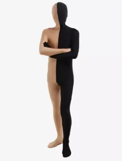 Vêtement de zentai beau combinaison enveloppé unisexe en lycra spandex effet multicolore patchwork Déguisements Halloween
