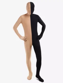 Vêtement de zentai beau combinaison enveloppé unisexe en lycra spandex effet multicolore patchwork Déguisements Halloween