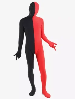 Vêtement de zentai beau combinaison enveloppé unisexe en lycra spandex multicolore effet patchwork Déguisements Halloween