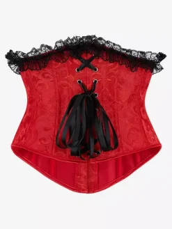 Vêtements vintage Corset vintage Vêtements vintage pour femmes Corset en dentelle rouge Chic pour femmes adultes