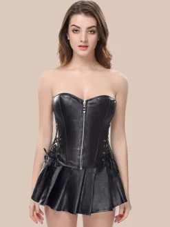 Vêtements vintage Corset vintage Vêtements vintage pour femmes Corset noir à lacets Chic pour femmes adultes