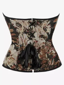 Vêtements vintage Corset vintage Vêtements vintage pour femmes Corset à lacets bleu ciel clair Imprimé floral rétro pour adultes