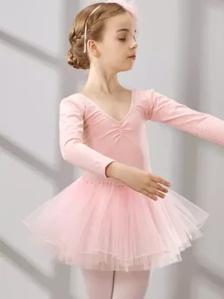 Vêtements de danse pour filles tutu à manches longues vêtements d'entraînement vêtements de performance de danse