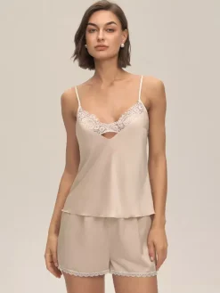 Vêtements d'intérieur à bretelles col sans manches tenue en mousseline