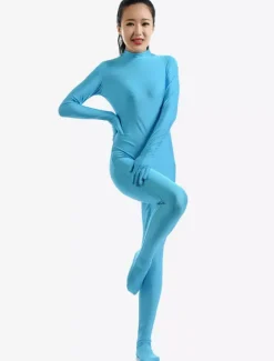 Zentaï en lycra spandex bleu ciel clair Déguisements Halloween