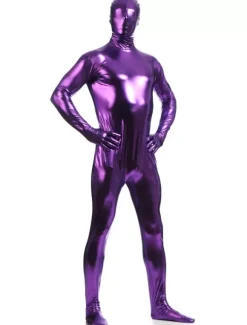 Zentaï métallique brillant violet foncé Déguisements Halloween