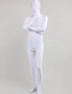 Zentai Blanc Déguisements Halloween Lycra Spandex Unisexe Combinaison Costume Enveloppé Complet