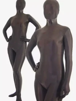 Zentai unisexe intégral en lycra marron foncé Déguisements Halloween