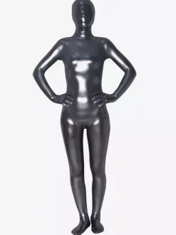 Zentaï unicolore métallisé brillant argent Déguisements Halloween
